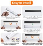 Meromore, Schrankbeleuchtung mit Bewegungsmelder, 30 er LED Wiederaufladbar Schranklicht, USB Nachtlicht für Küche, Kleiderschrank, Treppe (3 PACK) – Bild 6