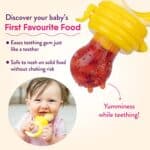 NatureBond Fruchtsauger Baby (2 Fruchtsauger + 6 Schnuller) - Schnuller für Obst, Gemüse & Babynahrung 3 Monate + Beissring, BPA frei – Bild 5