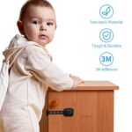 REDTRON, Kindersicherung(Verbessert), 6er Pack Verstellbare Kinder Sicherheits-Schlösser mit 3M Kleber, für Schränke, Schubladen, Kühlschrank, Toilettensitz – Bild 3