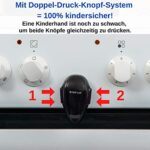 YDM Kids, Backofentür Kindersicherung,  mit Hitze resistentem Kleber, Doppel-Druck-Knopf, Rückstands-los entfernbar, Backofentür Sperre zum Kleben, Backofen Baby Sicherung, Herdknopf Schutz – Bild 3