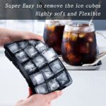 LessMo 15-Fach Eiswürfelform, 2er Pack grosse Silikon Eiswürfelbehälter mit Deckel, Platzsparend und stapelbar Ice Tray Ice Cube, LFGB Zertifiziert und BPA Frei Eiswürfelformen für Babynahrung Getränk – Bild 3