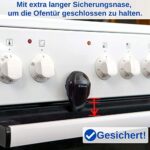 YDM Kids, Backofentür Kindersicherung,  mit Hitze resistentem Kleber, Doppel-Druck-Knopf, Rückstands-los entfernbar, Backofentür Sperre zum Kleben, Backofen Baby Sicherung, Herdknopf Schutz – Bild 4
