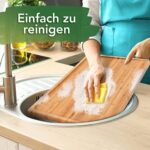 Loco Bird massives Bambus Schneidebrett mit Saftrille, 44,8x30x2 cm grosses Holz-Brett für die Küche, XXL Tranchierbrett, Antibakterielles Holzbrett – Bild 6