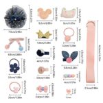Comius Kinder Schleife und Haargummis Set, 36 Stücke Nette Baby Mädchen Kinder Haarbögen Haarclip für Kinder Geburtstagsgeschenk Kindertagsgeschenk ((Ivory + Navy)) – Bild 7