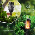 Geemoo, Solarleuchten für Aussen Garten, Geemoo Solar Fackel Gartenfackeln mit Realistischer Flammeneffekt, Wasserdicht Solarlampe für Aussen, Hinterhöfe, Gärten, Rasen Beleuchtung (Warmweiss) – Bild 3