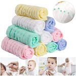 koo-dib, Baby Musselin Waschlappen tuch Baby Mullwindeln Spucktücher baby-Handtücher Weiche Neugeborene Baby Gesichtstücher Saugfähig Junge Mädchen Sabberlätzchen Baby 10 Stück 25x25 cm Koo-dib lätzchen Baby – Bild 8