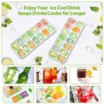 DOQAUS Eiswürfelform Silikon Eiswürfelbehälter Mit Deckel & Stapelbar [LFGB-Zertifiziert & BPA-Frei] Babybrei Einfrieren Behälter 56 Eiswürfel für Babybrei, Whisk, Fruity 4 PACK Eiswürfel Maker – Bild 8