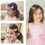Comius Kinder Schleife und Haargummis Set, 36 Stücke Nette Baby Mädchen Kinder Haarbögen Haarclip für Kinder Geburtstagsgeschenk Kindertagsgeschenk ((Ivory + Navy)) – Bild 3