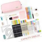 CICIMELON Federmäppchen Grosse Kapazität Federtaschen Teenager Mädchen Mäppchen mit Reissverschluss Make-up Tasche für Schule & Büro – Bild 2