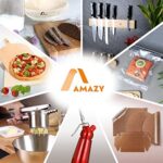 Amazy Schiefer Untersetzer Set (8 Stück) inkl. Kreidestift, Dekorative Glasuntersetzer aus 100% Natur Schieferplatten mit praktischem Halter aus Filz, Tolle Geschenkidee – Bild 6