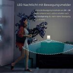 JOKBEN, LED Nachtlicht Steckdose mit Bewegungsmelder, Steckdosenlicht Helligkeit Stufenlos Einstellbar Orientierungslicht mit Auto, On, Off Schalter für Kinderzimmer,Treppenhaus, Flur – Bild 3