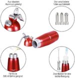 Amazy Sahnespender inkl. 3 Edelstahl Tüllen + 2 Reinigungsbürsten, Profi Sahnesyphon aus Aluminium für die Zubereitung von Schlagsahne, Creme, Mousse, Espuma & Co. – Bild 2