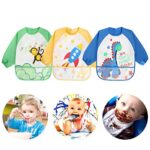Vicloon Baby Lätzchen mit Lange Ärmeln, 3 oder 4 Set Kinder Lätzchen Wasserdicht Ärmellätzchen ärmel lätzchen Unisex Lätzchen Set für Essen Kunst Handwerk Malerei Bemalen Spielen – Bild 7