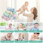 koo-dib, Baby Musselin Waschlappen tuch Baby Mullwindeln Spucktücher baby-Handtücher Weiche Neugeborene Baby Gesichtstücher Saugfähig Junge Mädchen Sabberlätzchen Baby 10 Stück 25x25 cm Koo-dib lätzchen Baby – Bild 6
