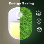 Useber, LED Nachtlicht Steckdose mit Bewegungsmelder, 2 Stück Useber LED Nachtlicht(EIN/AUTO/AUS), Warmweiss Nachtlicht Kinder für Kinderzimmer, Treppe, Schlafzimmer, Steckdosenlicht, Orientierungslicht [Energieklasse A+++] – Bild 4