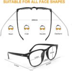 URAQT Blaulichtfilter Brille Damen & Herren – Schwarz, Rund, Anti-Blaulicht PC & Gaming