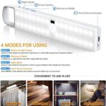 Racokky LED Sensor Licht 50 LEDs,  Schrankbeleuchtung, Wiederaufladbar Dimmbare Schranklicht mit Bewegungsmelder, LED Küchenleuchte, Weiches Licht für Kleiderschrank, Treppe – Bild 2