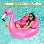 JOYIN Aufblasbare Flamingo Luftmatratze, Pool Float, Schwimmen Floss, Strand Schwimmbad Spielzeug, Aufblasbarer Schwebebett für Erwachsene & Kinder mit 2 Getränkehaltern und Kopfstütze – Bild 2