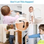 REDTRON, Kindersicherung(Verbessert), 6er Pack Verstellbare Kinder Sicherheits-Schlösser mit 3M Kleber, für Schränke, Schubladen, Kühlschrank, Toilettensitz – Bild 2