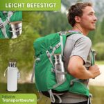Blockhütte. Premium Edelstahl Trinkflasche isoliert I mit Naturborsten Bürste I Isolierflasche auslaufsicher I Wasserflasche spülmaschinenfest für Uni, Büro I BPA Frei – Bild 6
