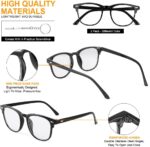 URAQT Blaulichtfilter Brille Damen & Herren – Schwarz, Rund, Anti-Blaulicht PC & Gaming