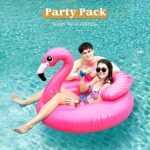 JOYIN Aufblasbare Flamingo Luftmatratze, Pool Float, Schwimmen Floss, Strand Schwimmbad Spielzeug, Aufblasbarer Schwebebett für Erwachsene & Kinder mit 2 Getränkehaltern und Kopfstütze – Bild 4