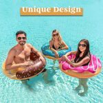 JOYIN Aufblasbarer Donut Schwimmreifen mit Glitzern 82.55cm(3er Pack), Schwimmring, Sommer Wasser Spielzeug, lustiges Pool Floats Spielzeug für Schwimmbadpartys und Donutpartydekorationen – Bild 2
