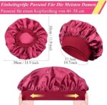Kiiwah 2er-Set Satin Schlafmütze – Verstellbare & weiche Nachtmütze für Damen & Mädchen