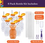 Honey Bear Quetschbecher – 3 Strohhalme, auslaufsicher, für Babys & Therapie