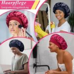 Kiiwah 2er-Set Satin Schlafmütze – Verstellbare & weiche Nachtmütze für Damen & Mädchen – Bild 6