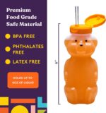Honey Bear Quetschbecher – 3 Strohhalme, auslaufsicher, für Babys & Therapie