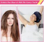 Kiiwah 2er-Set Satin Schlafmütze – Verstellbare & weiche Nachtmütze für Damen & Mädchen