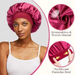 Kiiwah 2er-Set Satin Schlafmütze – Verstellbare & weiche Nachtmütze für Damen & Mädchen