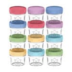 KeaBabies, 12 Pack Babynahrungsbehälter, Behälter mit Deckel, Glas Babynahrung Gläser, Babynahrung Aufbewahrungsbehälter Gefrierschrank Safe, Babynahrung Maker, Babynahrung Zubehör Set, Babykugel (Nord)