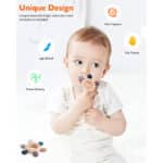 akolik Beissring für Babys, Baby Zahnen Spielzeug Beissring aus Silikon, Ruder Greifling Beissspielzeug, BPA-frei Zahnen Nursing Zubehör für 3+ Monate Babys Kleinkinder – Bild 3