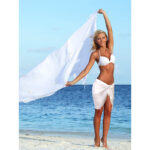 Chuangdi 2 Stück Sarong Coverups für Frauen Badeanzug Wickelrock Strand Bikini Cover Up Bademode Chiffon – Bild 5