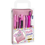 BIC Stifte Set  2 Kugelschreiber, 1 Federmäppchen, 1 Fineliner, 2 Bleistifte, 1 Tintenroller & 3 Permanent Marker, Pink & Purple Set