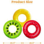 JOYIN 3 Stück Aufblasbare Schwimmringe mit Sommerfruchtmalerei, Kiwi, Zitrone und Wassermelone, 82.5 cm Badespielzeug für Poolparty Dekorationen – Bild 6