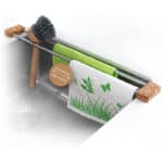 drip.line- multifunktionaler Spülen-Abtropfer aus Natur-Material, Spültuchhalter, Ordnungshelfer, Spülbecken- Organizer, Abtropfgestell, Utensilien-Halter, das Original aus dem TV