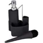 WENKO Spül-Set Empire, 4 in 1 - Spülmittelspender, Spülbürste, Spültuchhalter & Organizer, hochwertige Keramik mit Soft-Touch Oberfläche, Fassungsvermögen 250ml – Bild 2
