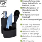 WENKO Spül-Set Empire, 4 in 1 - Spülmittelspender, Spülbürste, Spültuchhalter & Organizer, hochwertige Keramik mit Soft-Touch Oberfläche, Fassungsvermögen 250ml – Bild 7