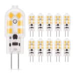 DiCUNO G4 LED Lampe, kaltweiss 6000K & Warmweiss 3000k, 1.5W ersetzt 15-20W, 12V Glühlampe 180LM, nicht dimmbar, kein Flickern, LED Stiftsockellampe, kleine Birne,10er-Set