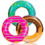 JOYIN Aufblasbarer Donut Schwimmreifen mit Glitzern 82.55cm(3er Pack), Schwimmring, Sommer Wasser Spielzeug, lustiges Pool Floats Spielzeug für Schwimmbadpartys und Donutpartydekorationen