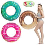JOYIN Aufblasbarer Donut Schwimmreifen mit Glitzern 82.55cm(3er Pack), Schwimmring, Sommer Wasser Spielzeug, lustiges Pool Floats Spielzeug für Schwimmbadpartys und Donutpartydekorationen – Bild 8