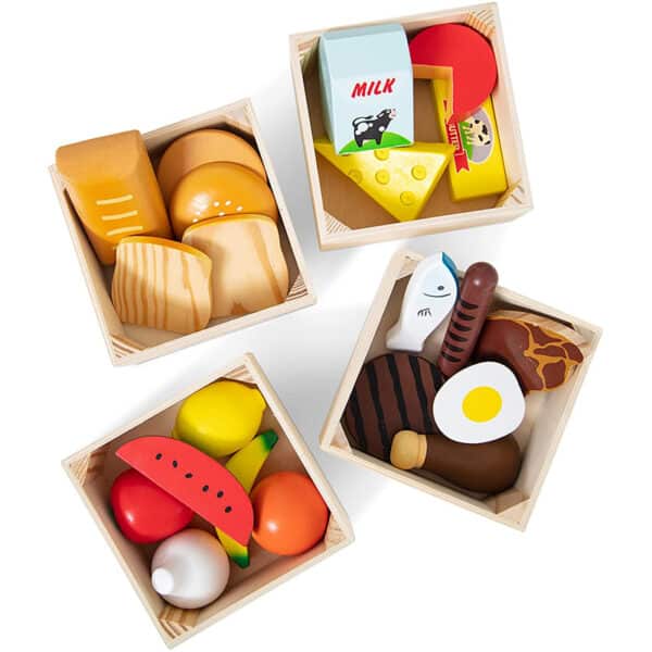 Melissa and Doug Holz Lebensmittel Kinderküche Zubehör Holz | Spielküche Zubehör Holz & Kaufladen Zubehör Holz | Küchenspielzeug für Kinder Küchenzubehör | Holzspielzeug Küche Kinder ab 2 Jahre