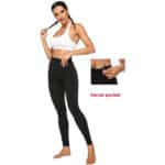JOYSPELS Figurformende Damen Sporthose mit Pfirsich Design, Blickdichte Sport Leggings - Lange Sportleggins Yogahosen mit Taschen – Bild 3