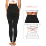 JOYSPELS Figurformende Damen Sporthose mit Pfirsich Design, Blickdichte Sport Leggings - Lange Sportleggins Yogahosen mit Taschen – Bild 4