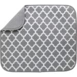 S&T INC. 497401 Geschirrmatte Saugstarke, wendbare Mikrofaser-Abtropfmatte für Küche, 40,6 x 45,7 cm