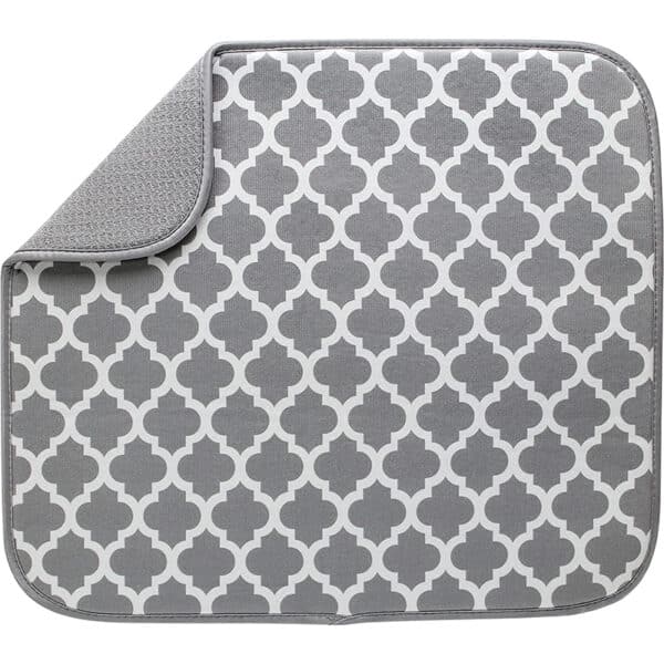 S&T INC. 497401 Geschirrmatte Saugstarke, wendbare Mikrofaser-Abtropfmatte für Küche, 40,6 x 45,7 cm