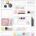 Lifewit 25 Stücke Schubladen Organizer aus klarem Kunststoff, Schreibtisch Schubladenteiler, Tabletts, Kommode Aufbewahrungsboxen Trennbox für Make-up, Schmuck und Gadgets, Schlafzimmer, Bad, Büro